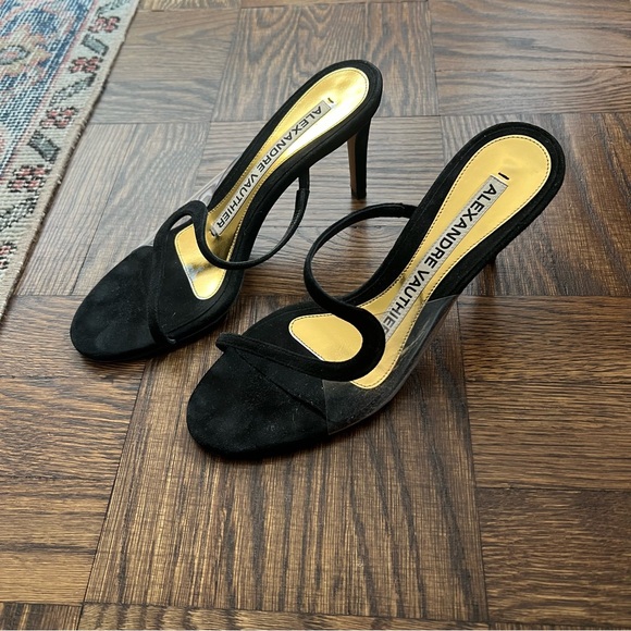 Alexandre Vauthier Ava Vinyl Suede Mules